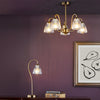 Stylish Glynis 5 Light Semi-Flush Brushed Bronze and Ribbed Glass