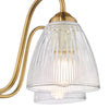 Clear ribbed glass shades for enhanced visual interest