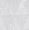 Modern wallpaper with a geometric triangle pattern in silver tones
