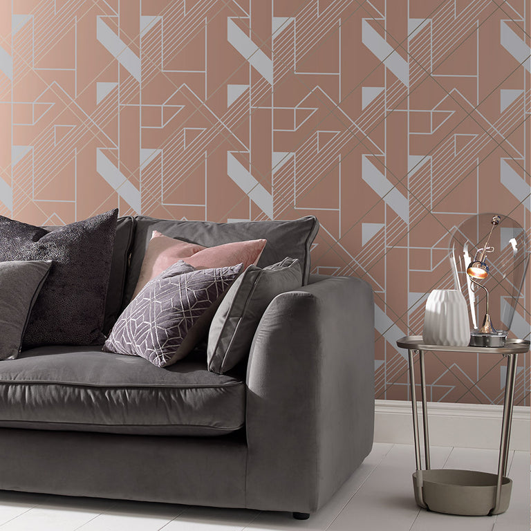 Graham & Brown Graphic Blush Wallpaper