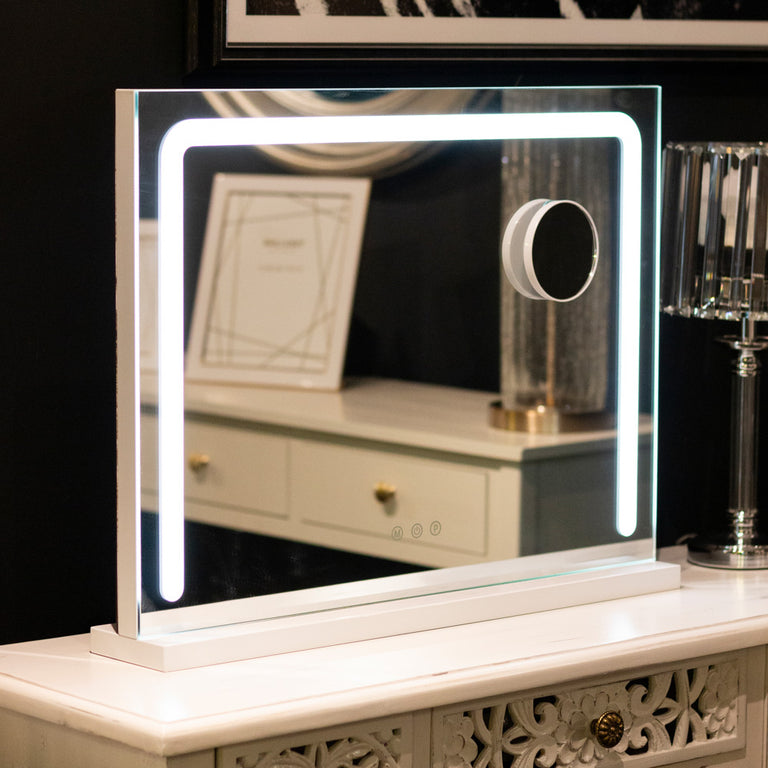 Hollywood Vanity Mirror White 48 x 56cm