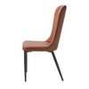 Elegant leather dining chair with black metal legs