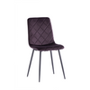 Elegant dining chair set with plush aubergine velvet upholstery.
