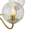 Jocelyn 3 Light Semi-Flush Natural Brass close view picture of the glass shade