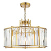 Classic elegant Kiran Pendant Natural Brass and Crystal