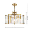 Kiran Pendant Natural Brass and Crystal hanging ceiling light