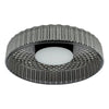 Energy-efficient LED Leena Flush Light with ribbed smoked glass
