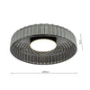 Contemporary Leena Flush Light with satin black finish and smoked glass