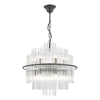 Chandelier light Lukas 13 Light Pendant Satin Black and Glass