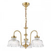 Vintage pendant ceiling light fixture with ribbed glass shades