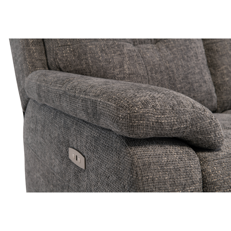 Melania 2 Seater Fabric Sofa Electric Recliner Graphite