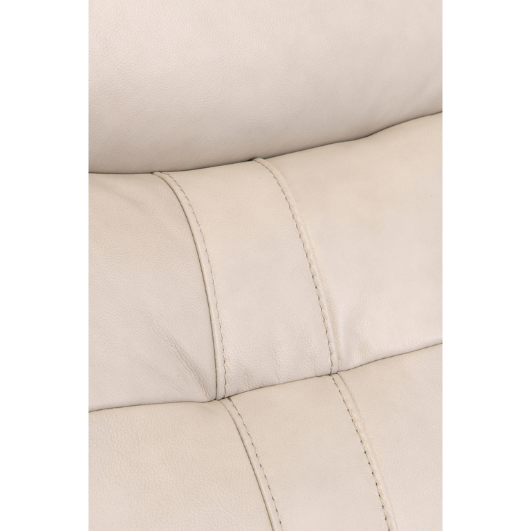 Melania 2 Seater Leather Sofa Electric Recliner Light Stone