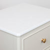 Monroe 2 Drawers Accent Table With Marble Top Stone close view picture of the top