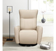 Modern recliner armchair in cream leather.
