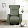 Single electric recliner armchair in green leather for living rooms.

