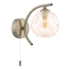 Nakita Wall Light Antique Brass With Closed Organic Amber Glass perfect for corrridors