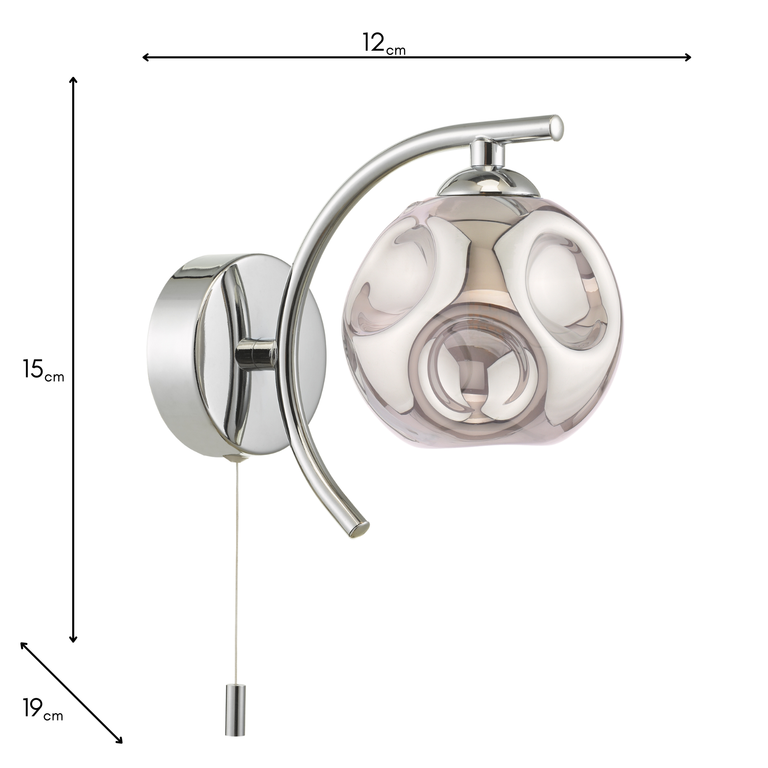 Nakita Wall Light Polished Chrome - Wall Lighting Collection