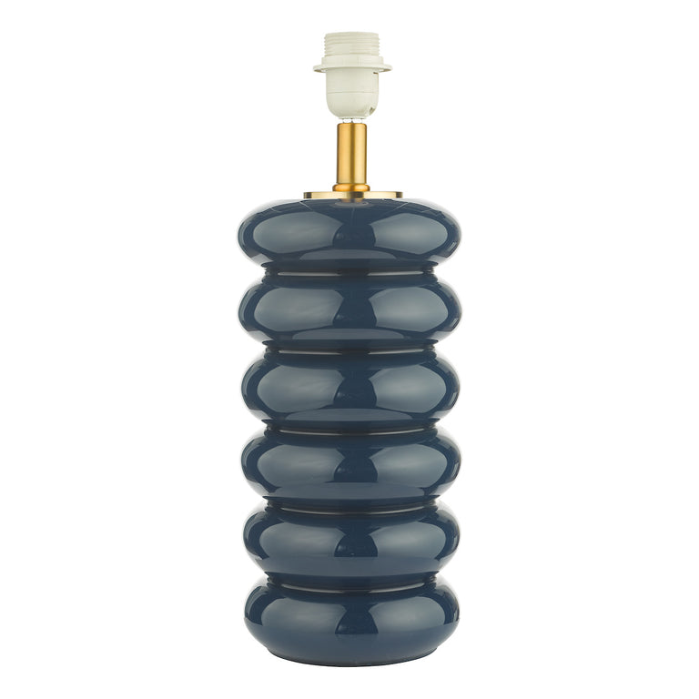 Niamh Table Lamp Blue Glass Base With Timon Navy Blue Shade