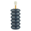 Stylish table lamp featuring a deep blue glass base