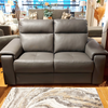 Modern living room with Nicoletti Home Syracuse 2 seater leather couch.
