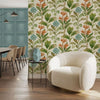 Preppy Wallpaper with Tropical Floral Patterns for Elegant Interiors
