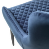 Modern dining chair in blue velvet