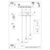 Tinted glass ceiling lamp Sollux Lighting Pendant Lamp ALINO 3 for living room