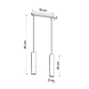Pendant lamp BORGIO 2 black  in modern concrete and steel design
