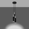 Ceiling light fixture Sollux Lighting Pendant lamp BORGIO 3P black with concrete and steel