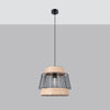 BRILO pendant lamp with wood and steel elements
