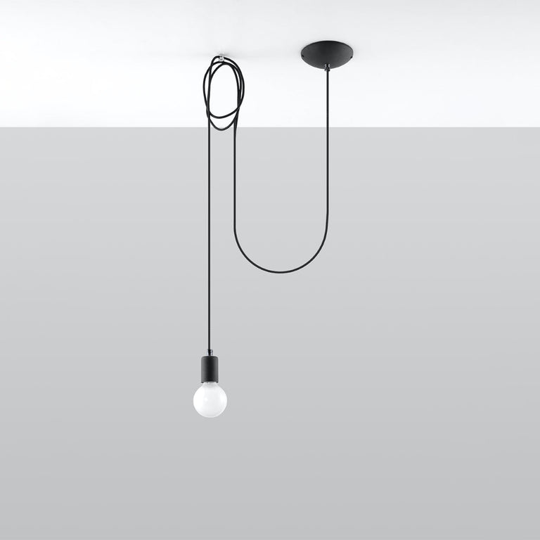 Sollux Lighting Pendant Lamp EDISON 1 Black