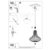 Island pendant lights, Sollux Lighting Pendant lamp ELZA wood