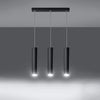Industrial pendant Sollux Lighting Pendant lamp LAGOS 3L black