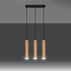 Ceiling lamp for kitchen, Sollux Lighting Pendant lamp LINO 3 wood