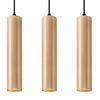 Pendant lamp LINO 3 wood for kitchen island lighting
