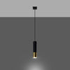 Pendant lamp LOOPEZ 1 black/golden for enhancing home beauty with minimalism