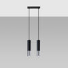 Modern Sollux Lighting Pendant Lamp LOOPEZ 2 Black/Chrome for dining area