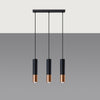 Pendant lamp LOOPEZ 3L black/copper  ideal for kitchen island