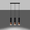 Sleek Sollux Lighting Pendant lamp LOOPEZ 3L black/copper