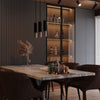 Versatile pendant light for various rooms Pendant lamp LOOPEZ 3L black/copper