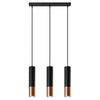 Contemporary Sollux Lighting Pendant lamp LOOPEZ 3L black/copper