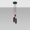 Pendant lamp PABLO 3P black over a dining table