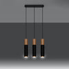 Hanging lights for kitchen with Sollux Lighting  Pendant lamp PABLO 3 black