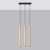 Stylish ceiling light fixture Sollux Lighting Pendant Lamp PASTELO 3L Wood
