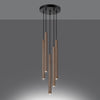 Sollux Lighting Pendant Lamp PASTELO 5P Wood ceiling light fixture.
