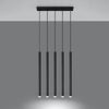 Pendant lamp PASTELO 5 black combining classic and modern design