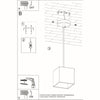 Contemporary Sollux Lighting Pendant Lamp QUAD 1 White in a sleek interior design