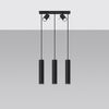 Contemporary ceiling lamp for kitchen island lighting – Sollux Lighting Pendant lamp RING 3 black