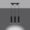 Stylish hanging light for kitchen – Sollux Lighting Pendant lamp RING 3 black