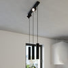 Pendant lamp RING 3 black for kitchen island lighting